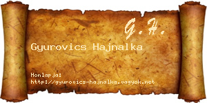 Gyurovics Hajnalka névjegykártya