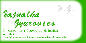 hajnalka gyurovics business card